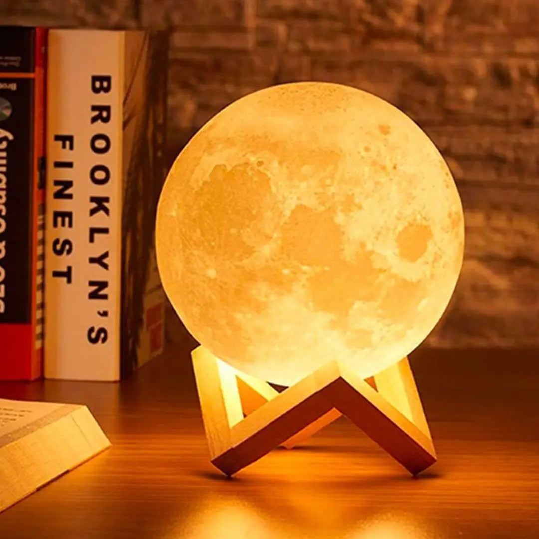 3D Moon Lamp: Color Changeable Rechargeable Night Light for Bedroom